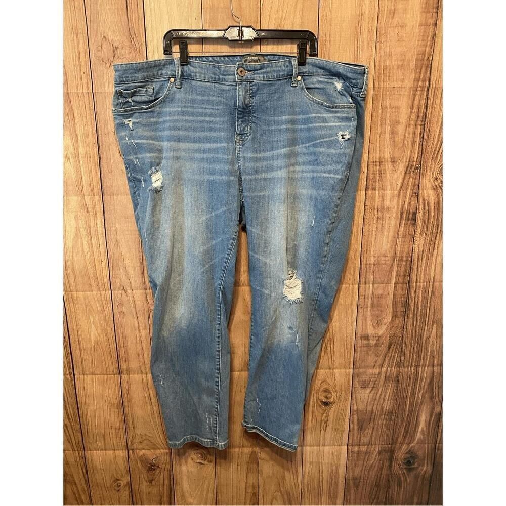 Torrid 26R Boyfriend Stretch Vintage blue jeans Stretch Denim distressed